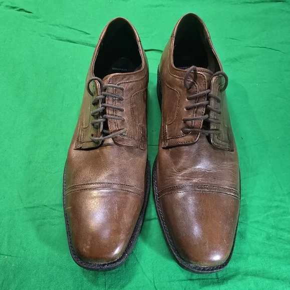 Johnston & Murphy Brown Leather Cap Toe Mens Dress Shoes Size 10M - Picture 2 of 9